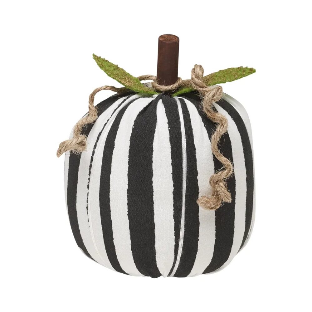 Patterned Fabric Pumpkins/Small Black & White Stripe/NWT